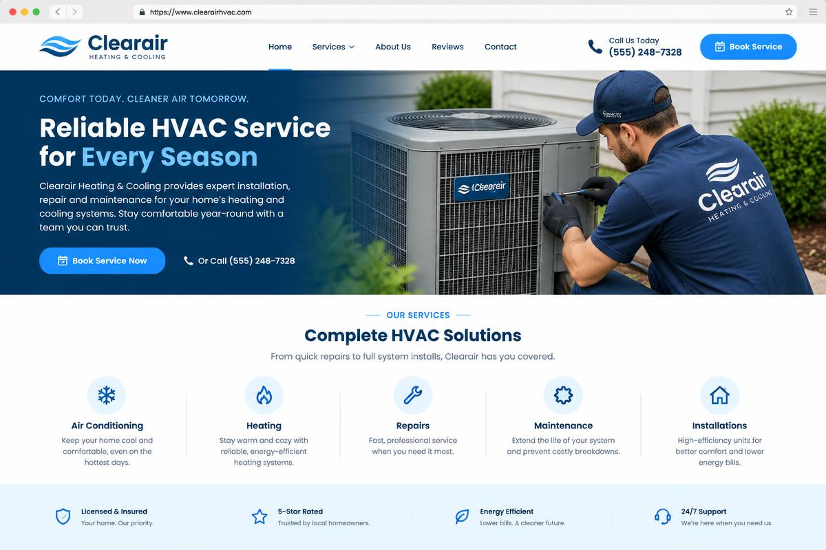 HVAC website design concept
